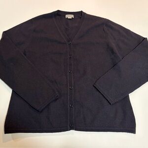 TALORA 100% Cashmere Elegant Charcoal Women's Cardigan | Size Large